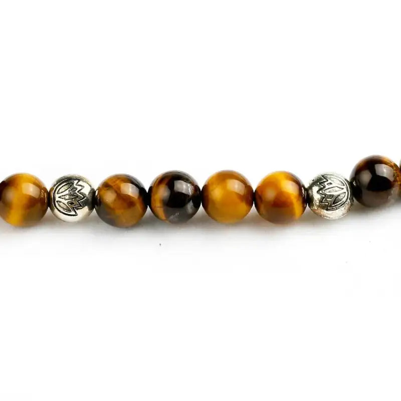 Bracelet mala œil de tigre avec charm | Bracelets | pierre naturelle bijoux