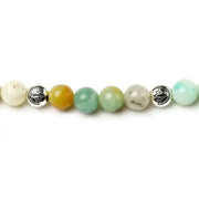 Bracelet mala "Lotus" en pierre Amazonite avec charm | Bracelets | pierre naturelle bijoux