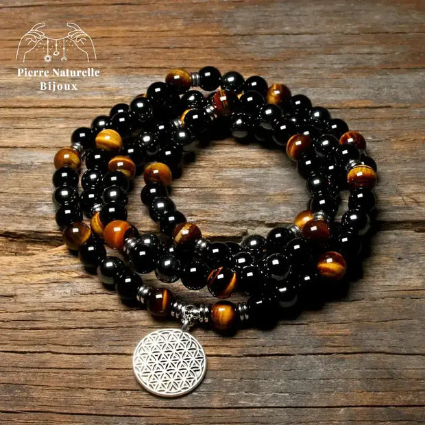 Bracelet en il de tigre et Hématite | Bracelets | pierre naturelle bijoux