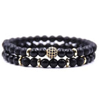 Bracelet duo "Puissance" en œil de tigre et Onyx