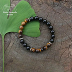 Bracelet "Optimisme" en œil de tigre et Onyx | Bracelets | pierre naturelle bijoux