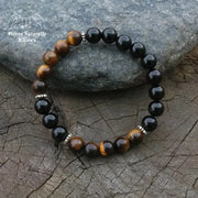 Bracelet "Optimisme" en il de tigre et Onyx | Bracelets | pierre naturelle bijoux