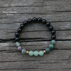 Bracelet "Abondance" en Onyx, Agate indienne et Aventurine verte | Bracelets | pierre naturelle bijoux
