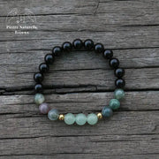 Bracelet "Abondance" en Onyx, Agate indienne et Aventurine verte | Bracelets | pierre naturelle bijoux