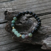 Bracelet "Abondance" en Onyx, Agate indienne et Aventurine verte | Bracelets | pierre naturelle bijoux