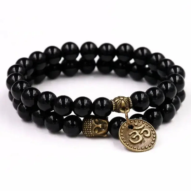 Bracelet duo "Moires" en Onyx