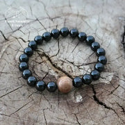 Bracelet "Méditation" en Onyx et Bois de santal | Bracelets | pierre naturelle bijoux