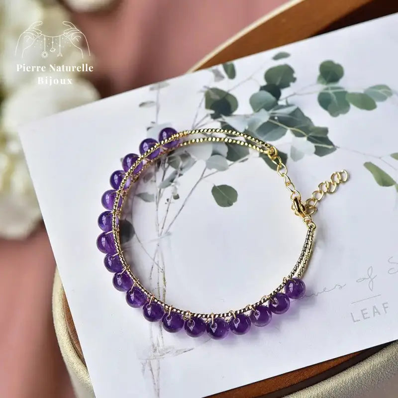 Bracelet en pierre Améthyste | Bracelets | pierre naturelle bijoux