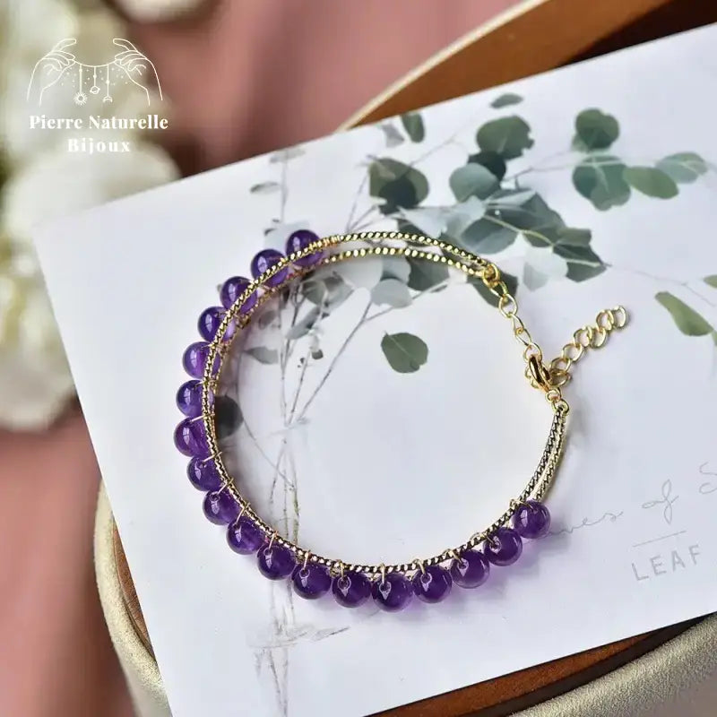Bracelet en pierre Améthyste | Bracelets | pierre naturelle bijoux