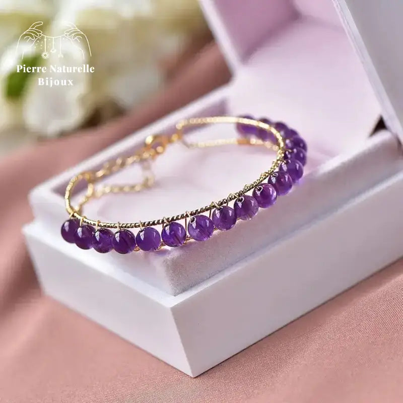 Bracelet en pierre Améthyste | Bracelets | pierre naturelle bijoux
