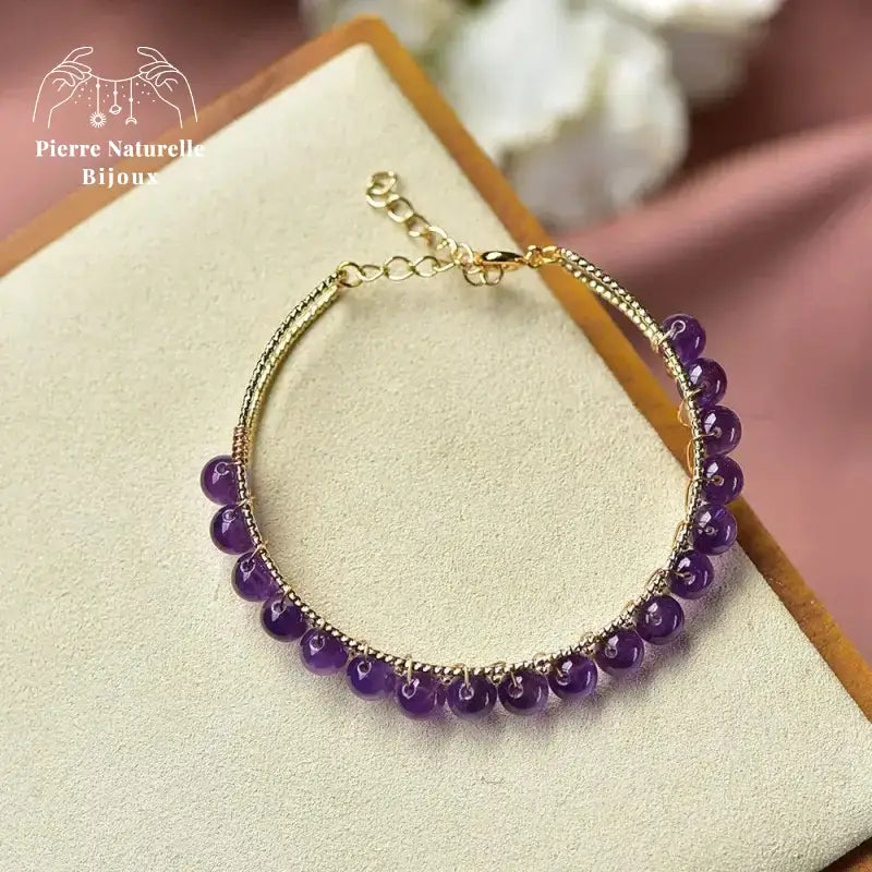 Bracelet en pierre Améthyste | Bracelets | pierre naturelle bijoux