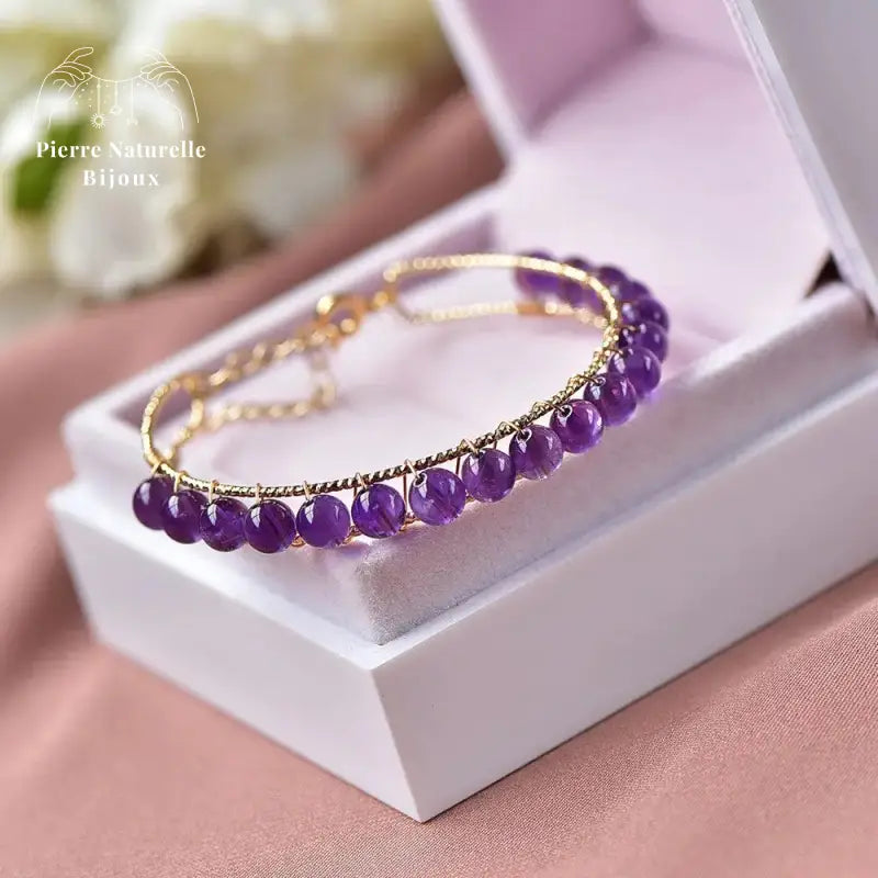 Bracelet en pierre Améthyste | Bracelets | pierre naturelle bijoux