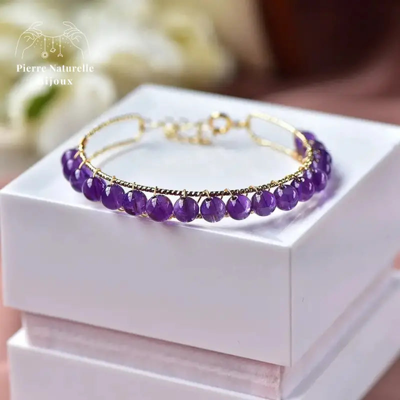 Bracelet en pierre Améthyste | Bracelets | pierre naturelle bijoux