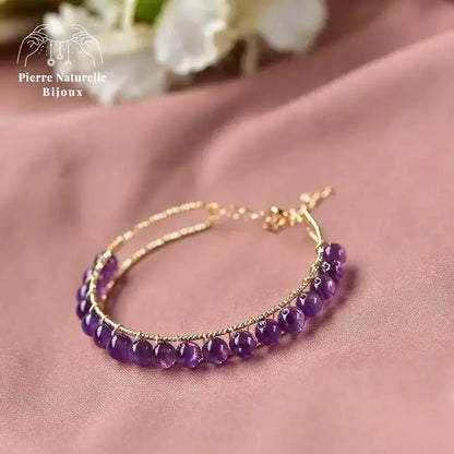 Bracelet en pierre Améthyste | Bracelets | pierre naturelle bijoux