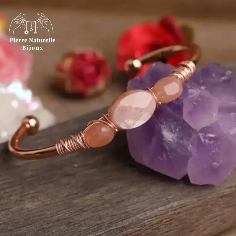 Bracelet cuivre en Pierre de soleil