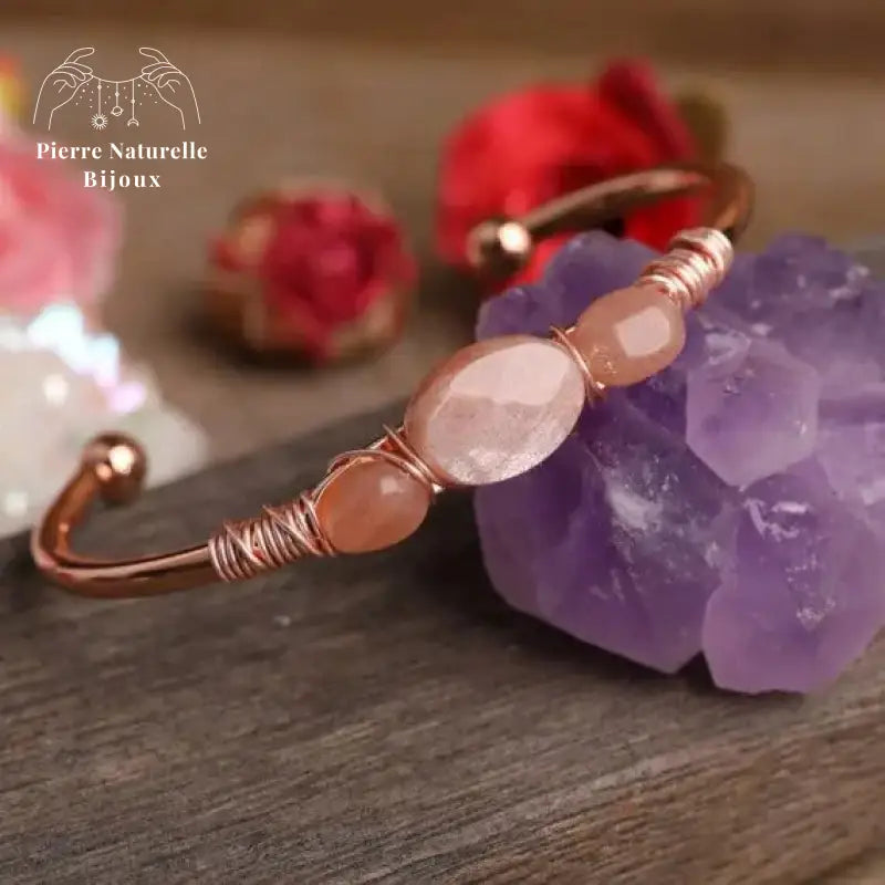 Bracelet cuivre en Pierre de soleil