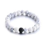 Bracelet duo yin et yang en pierre Howlite / Onyx | Bracelets | pierre naturelle bijoux