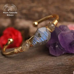 Bracelet cuivre or en pierre Labradorite
