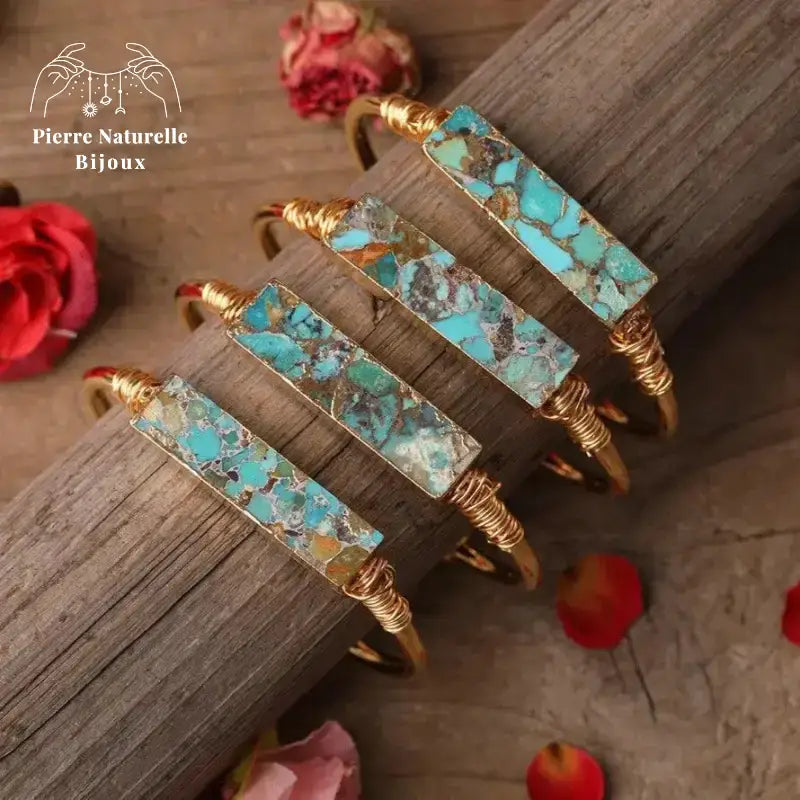 Bracelet cuivre en pierre Turquoise | Bracelets | pierre naturelle bijoux
