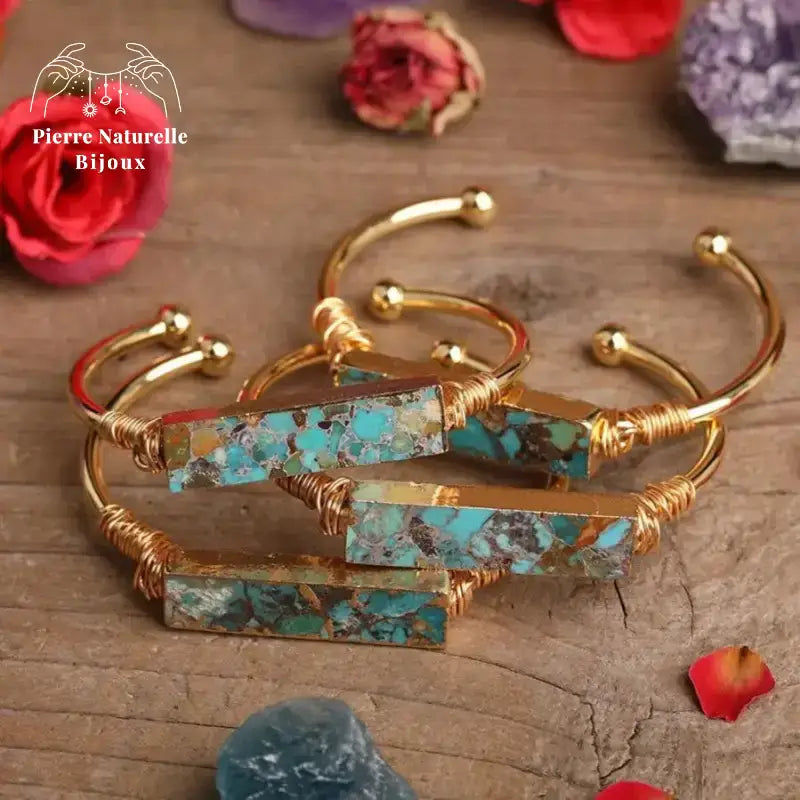 Bracelet cuivre en pierre Turquoise | Bracelets | pierre naturelle bijoux