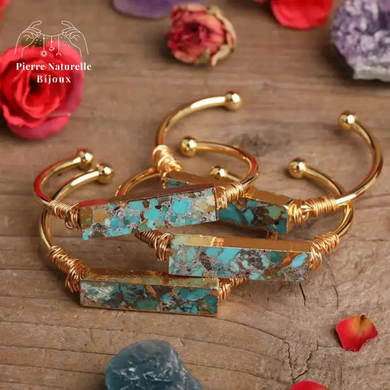 Bracelet cuivre en pierre Turquoise | Bracelets | pierre naturelle bijoux