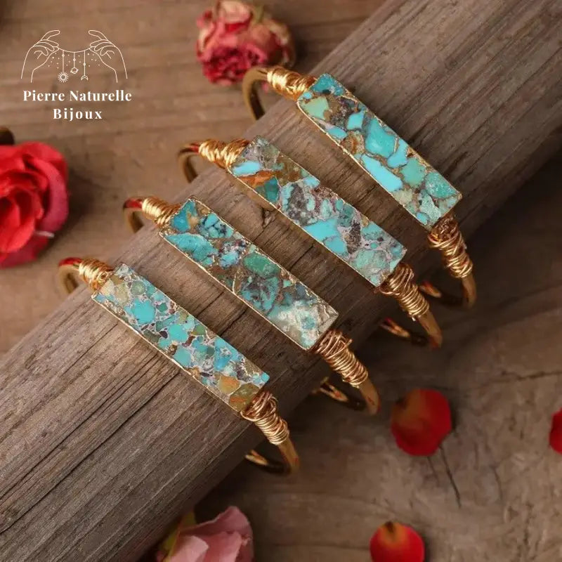 Bracelet cuivre en pierre Turquoise | Bracelets | pierre naturelle bijoux