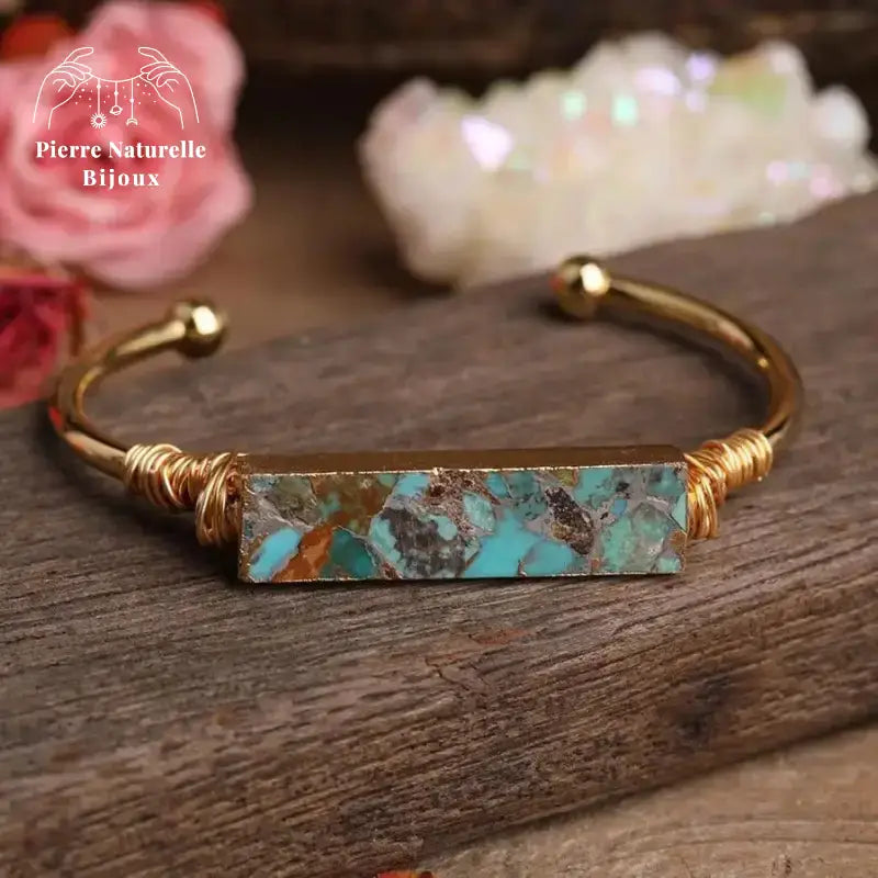 Bracelet cuivre en pierre Turquoise | Bracelets | pierre naturelle bijoux