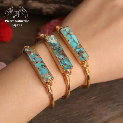 Bracelet cuivre en pierre Turquoise | Bracelets | pierre naturelle bijoux