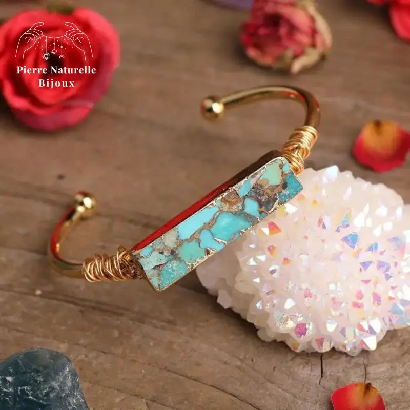 Bracelet cuivre en pierre Turquoise | Bracelets | pierre naturelle bijoux