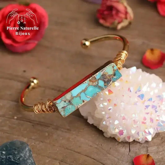 Bracelet cuivre en pierre Turquoise | Bracelets | pierre naturelle bijoux
