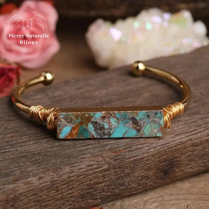 Bracelet cuivre en pierre Turquoise | Bracelets | pierre naturelle bijoux