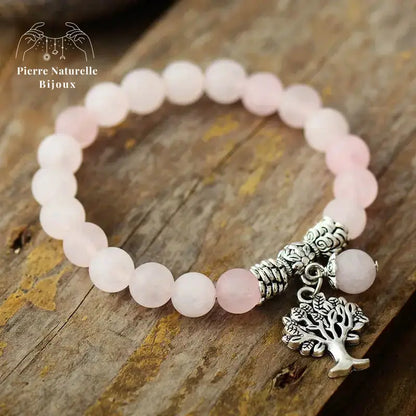 Bracelet "Arbre de vie" en Quartz rose | Bracelets | pierre naturelle bijoux
