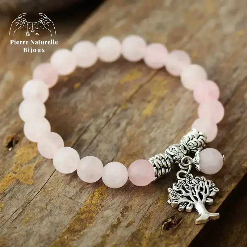Bracelet "Arbre de vie" en Quartz rose | Bracelets | pierre naturelle bijoux