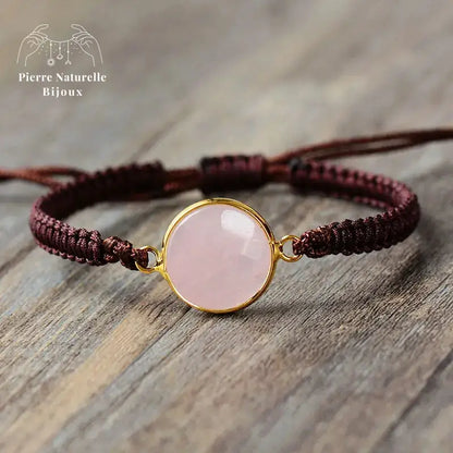 Bracelet "Paix" en Quartz rose | Bracelets | pierre naturelle bijoux