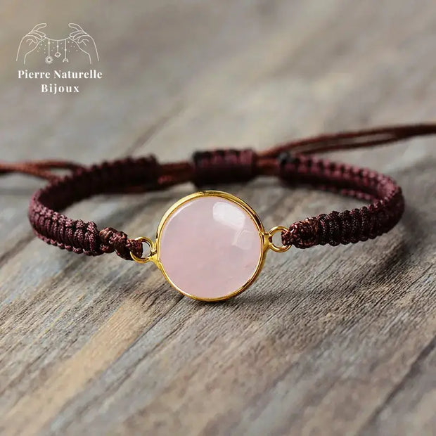 Bracelet "Paix" en Quartz rose | Bracelets | pierre naturelle bijoux