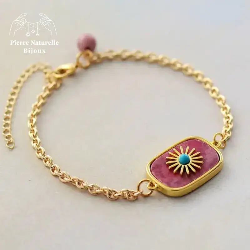 Bracelet "Amulette" en Rhodonite