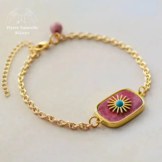 Bracelet "Amulette" en Rhodonite