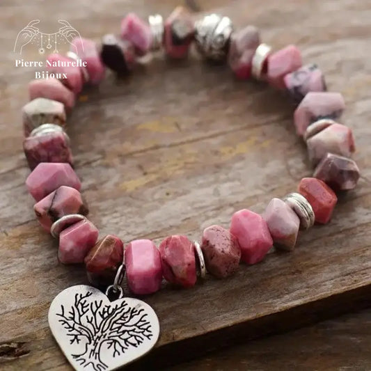 Bracelet "Arbre de vie" en Rhodonite | Bracelets | pierre naturelle bijoux