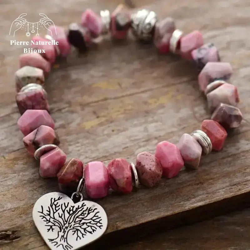 Bracelet "Arbre de vie" en Rhodonite | Bracelets | pierre naturelle bijoux