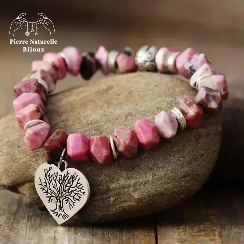 Bracelet "Arbre de vie" en Rhodonite | Bracelets | pierre naturelle bijoux