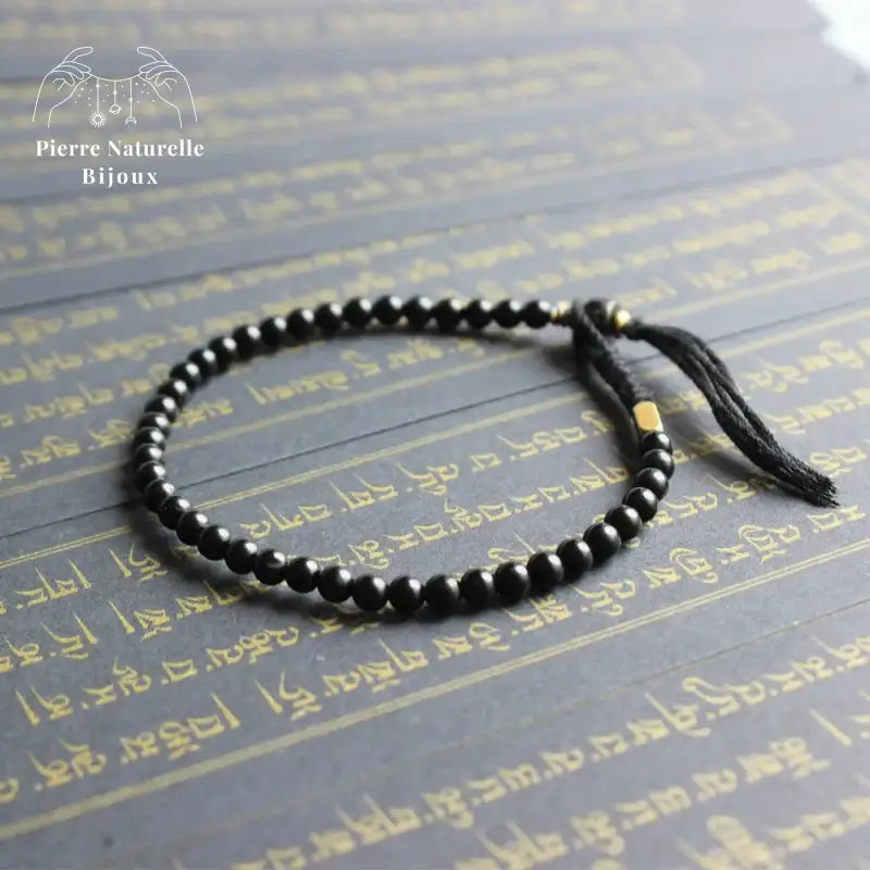 Bracelet tibétain "Chance" en coquille de noix de coco | Bracelets | pierre naturelle bijoux