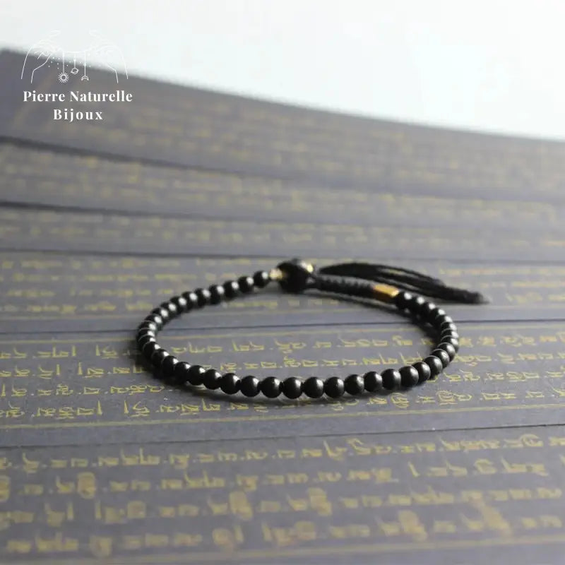 Bracelet tibétain "Chance" en coquille de noix de coco | Bracelets | pierre naturelle bijoux