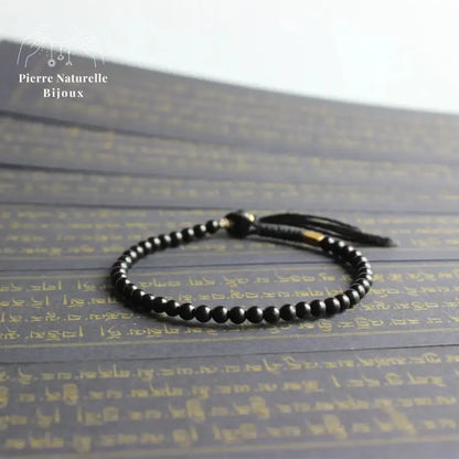 Bracelet tibétain "Chance" en coquille de noix de coco | Bracelets | pierre naturelle bijoux