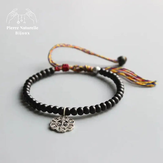 Bracelet tibétain "Mantra" en coquille de noix de coco | Bracelets | pierre naturelle bijoux