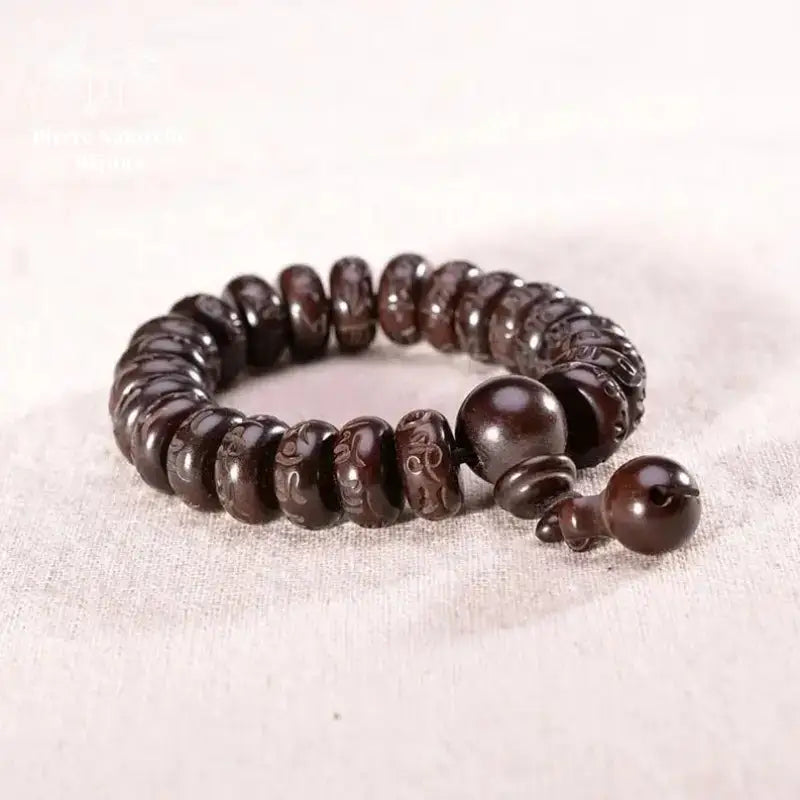 Bracelet "Mantra" tibétain en Bois naturel | Bracelets | pierre naturelle bijoux