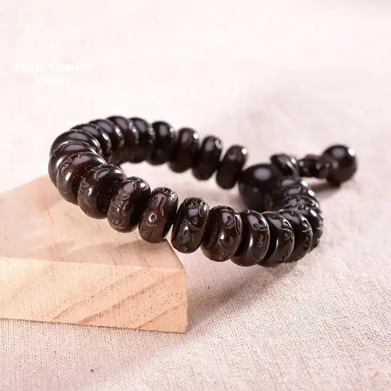 Bracelet "Mantra" tibétain en Bois naturel | Bracelets | pierre naturelle bijoux