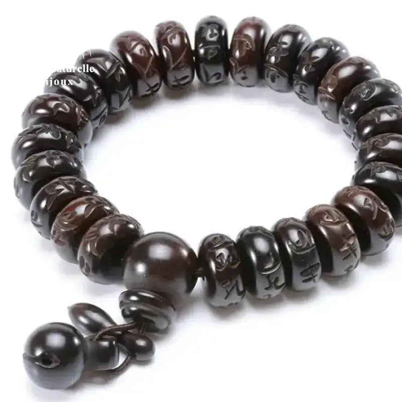 Bracelet "Mantra" tibétain en Bois naturel | Bracelets | pierre naturelle bijoux