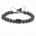 Bracelet en Tourmaline noire et Pierre de lave | Bracelets | pierre naturelle bijoux