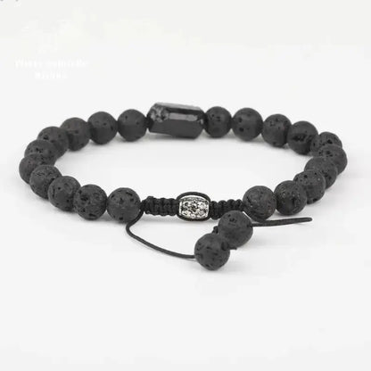 Bracelet en Tourmaline noire et Pierre de lave | Bracelets | pierre naturelle bijoux