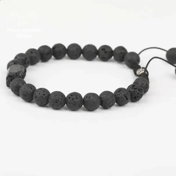 Bracelet en Tourmaline noire et Pierre de lave | Bracelets | pierre naturelle bijoux